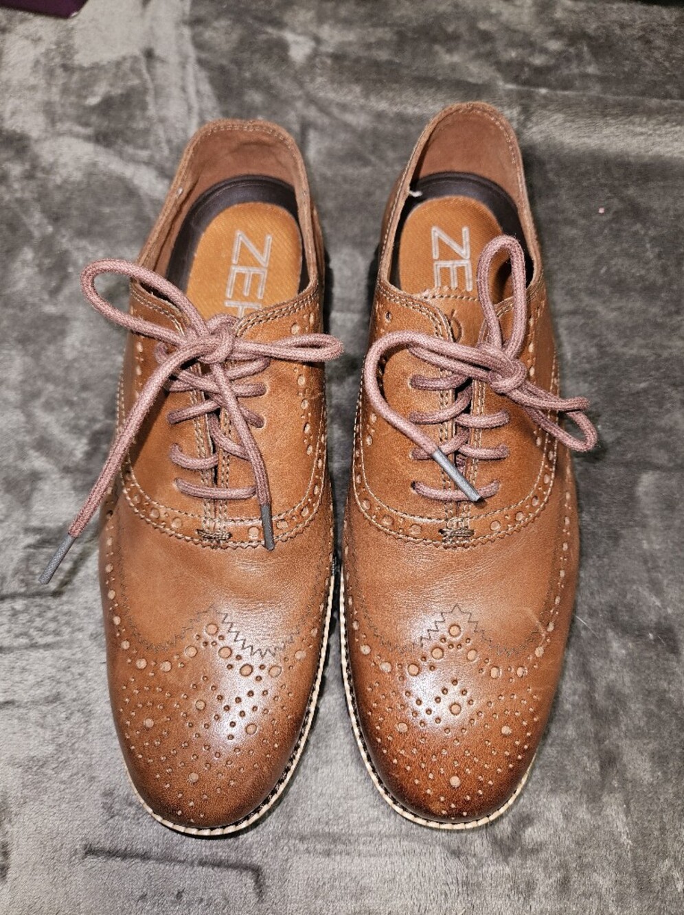 Cole Haan Zero Grand Classic Brown Wingtip Dress Shoes Mens 7 Preppy Church Chic